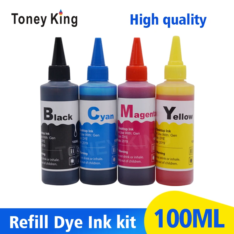 Toney rey 4 Color 100ml impresora de tinta para HP 21 22 123, 122, 121,  302, 304, 301, 300, 650 652, 140, 141 XL cartucho de tinta Kit de  recarga|Kits de recarga de tinta| | - AliExpress