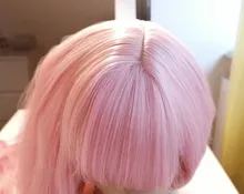 ALAN EATON-Pelucas sintéticas para mujer, cabelleras de contextura ondulada, largas, de color negra y rosada, con degradado, de pelo natural de fibra de alta temperatura