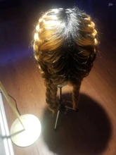 Aiva sintéticas resistentes al calor peluca con malla frontal negro peluca trenzada en caja con el pelo del bebé rubio miel trenzado peluca con malla frontal s para las mujeres
