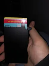 BISI GORO-cartera inteligente Unisex antirrobo RFID, tarjetero de Metal sólido, Delgado, tarjetero de negocios