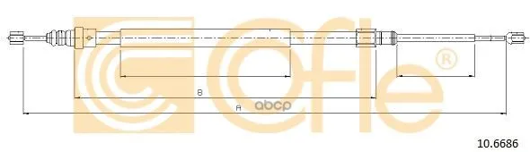 Трос Стояночного Тормоза Задн Renault Megane(Ii) All 3/5 Door 03- Cofle арт. 10.6686