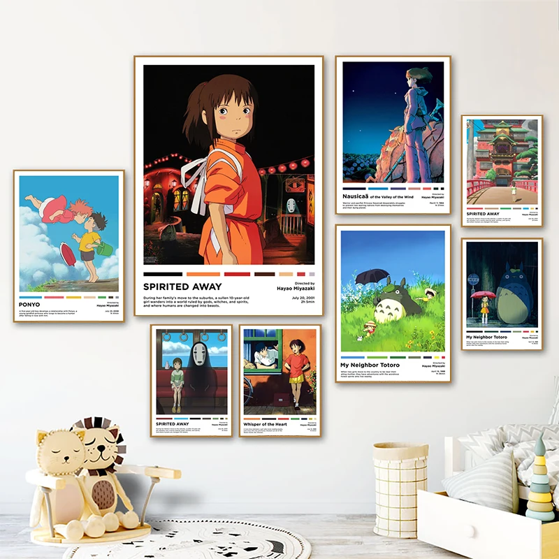 Japanese Classic Cartoon Anime Posters Canvas Painting Children's Room Wall Art Prints Bedroom Home Decoration Fans Gifts Idea | Дом и сад
