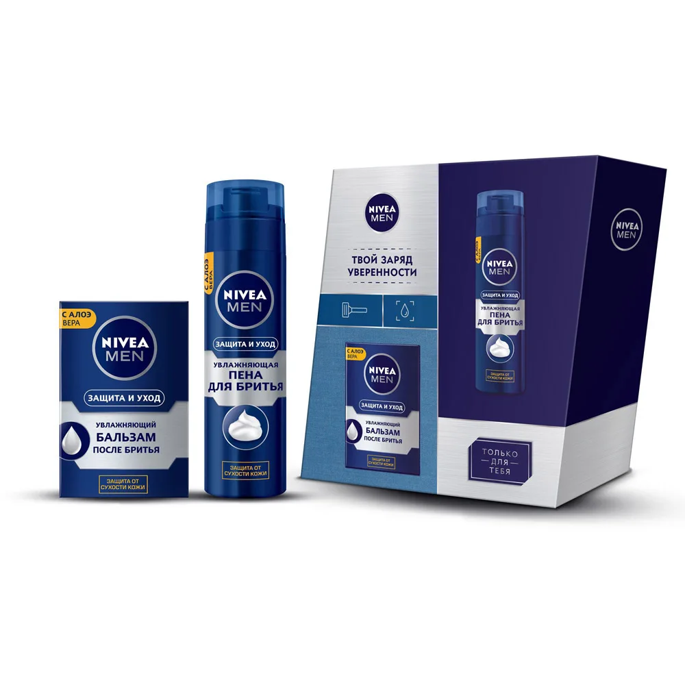 Набор подарочный Nivea Men Защита и уход(пена для бритья+ бальзам после бритья