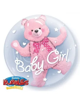 

Balloon Baby Pink Bear-Double Bubble Bubble 60 cm-Q29488