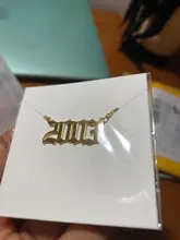 Collar de acero inoxidable con año de nacimiento para mujer, colgante con número de año dorado, joyería, regalo de cumpleaños, 2020