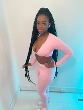 FQLWL Casual de verano 2 dos piezas de mujer rosa traje de manga larga de las mujeres Leggings camisetas conjuntos de chándal de las señoras