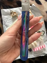 Pinzas de acero inoxidable antiestáticas, pinza de cejas profesional, extensión de pestañas arcoíris, pinzas de maquillaje, herramientas de GLFBT1-4, 1 ud.