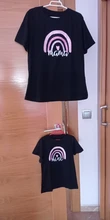 Camiseta a juego con estampado de Arco Iris para madre e hija, camiseta de manga corta con apariencia familiar, ropa de madre e hija, 1 unidad