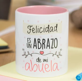 

The Mind is Wonderful-Cup mugs with sentence and drawing amusing (Happiness is an embrace my grandmother) original Gift for grandmother