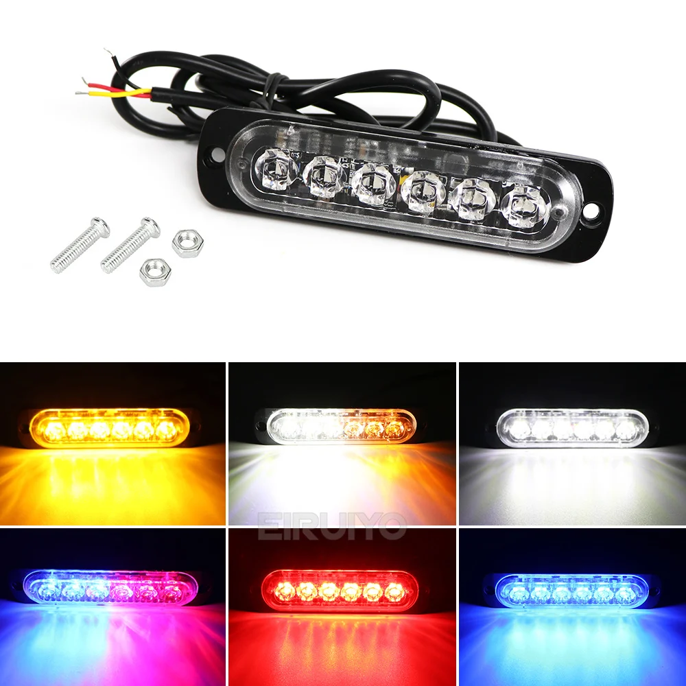 6led Car Strobe Warning Light Grill Flashing Breakdown Emergency Light Car Truck Trailer Beacon