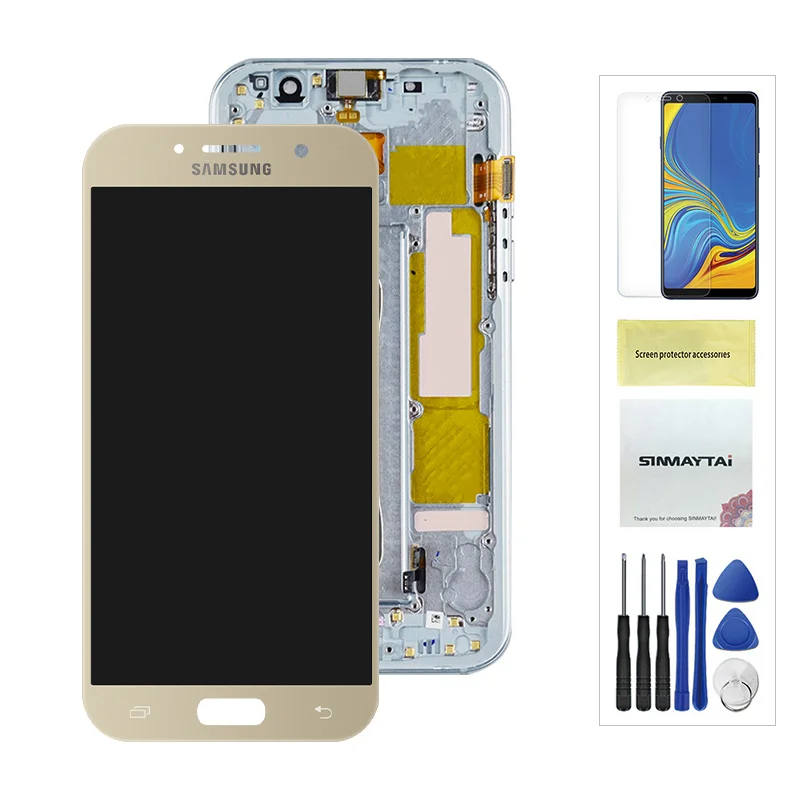 A5 lcd для samsung Galaxy A520 Lcd A520 A520F дисплей сенсорный экран дигитайзер с рамкой сборка Замена - Цвет: A520F Gold Frame