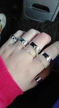 Punk Hip Pop-anillos de aleación abiertos de cuatro dedos, cadena ajustable multicapa, cadena nueva, borla, accesorios para mujeres, niñas, regalo