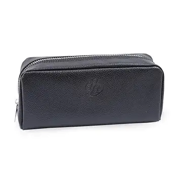 

Rockwell black leather toiletry bag