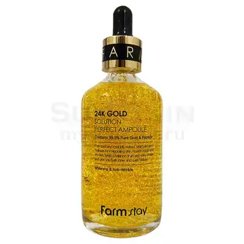 

Anti-Aging premium facial serum with peptides farmstay 24 k gold solution perfect ampoule