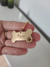 Llavero con chapa de identificación de mascota personalizada antipérdida, colgante con nombre de identificación de mascota grabado para Collar de cachorro de gato, accesorios para mascotas