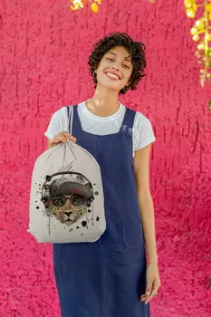 

Angemiel Bag Streetstyle Hat with Earflaps Cheetah Nappy Backpack