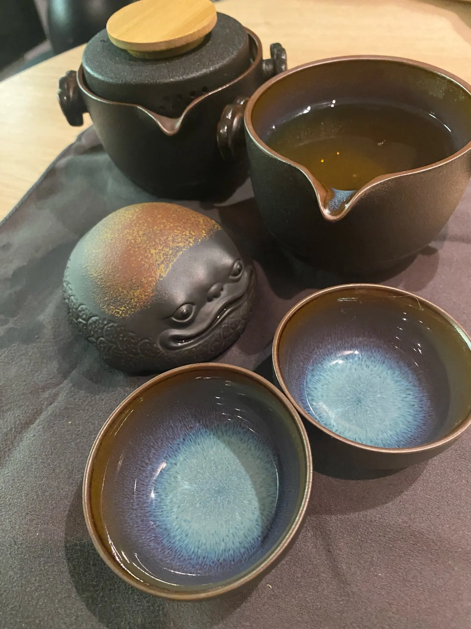 Purple Sand Golden Toad Tea Pet Frog Accessories Table Tea Play Set Decoration 