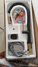 Kitchen Faucet Pull-Out-Sensor Touch Double-Water-Mixer Installat Black Hot-And-Cold-Waterdeck