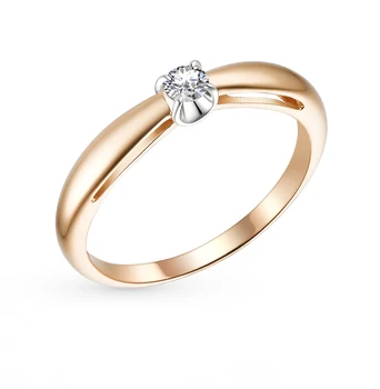 

Gold ring with diamonds sunlight sample 585