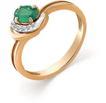 

Master brilliant emerald ring with red gold diamonds
