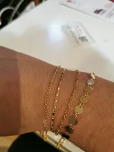 4 unids/set 2019 nueva Bohemia pulsera de oro multicapa moneda plateada pulseras de cadena para las mujeres pie cadena pulseras joyería