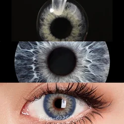 Bio - Essence Color Contact Lenses - Multi - Color Collection for Eye Beauty and Fashion (Blue gray)