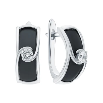 

Silver earrings with ceramics and cubic zirconia sunlight sample 925
