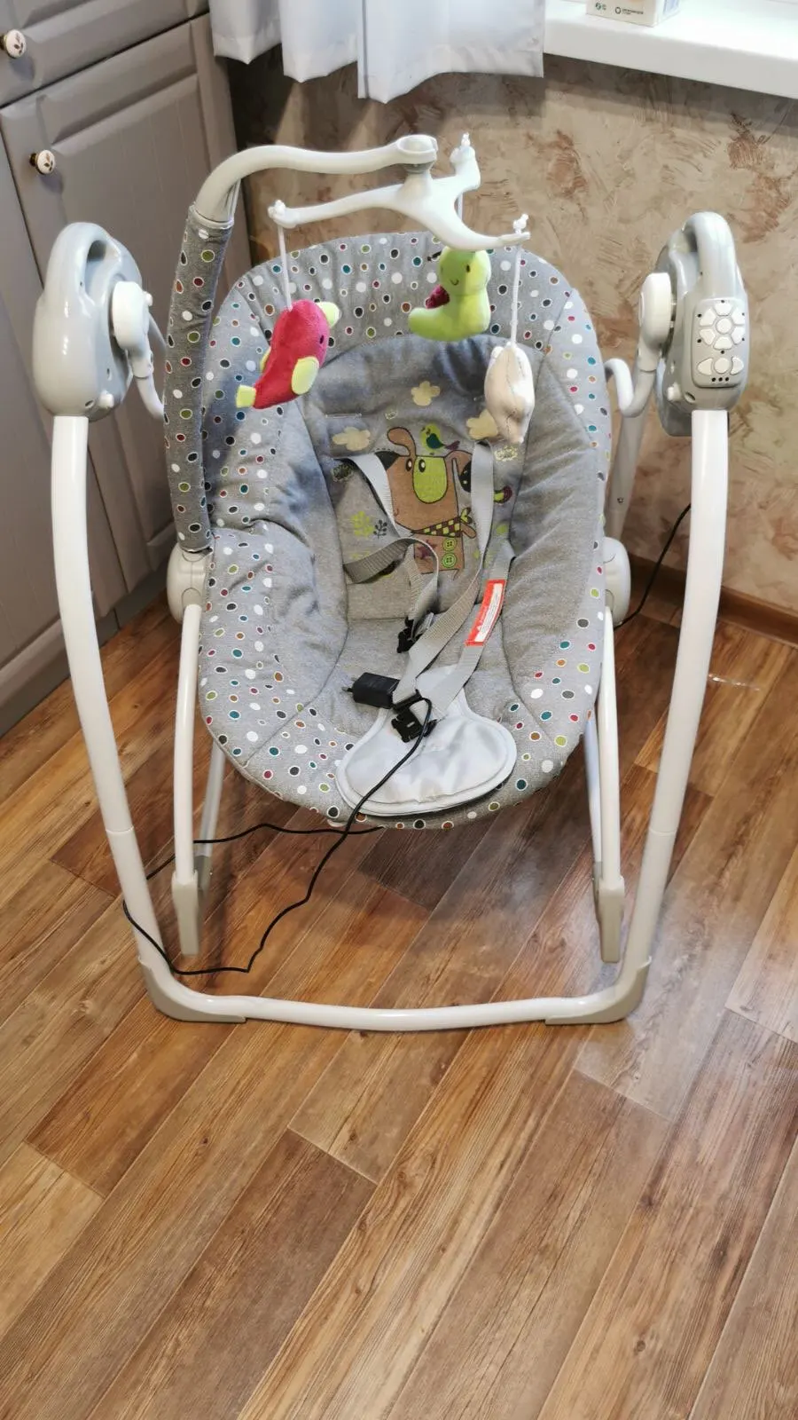 jetem электрокачели шезлонг детский 2в1 flappy с вибрацией и адаптером