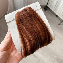 Isheeny negro marrón Remy flequillo Clip en flequillo de cabello humano 10g Natural Delgado Clip flequillo pieza