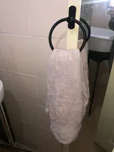 Shelf Towel-Holder Bathroom-Accessories Wall-Mounted Black Aluminum Space Round for Home