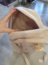 Mochila de pana a rayas para mujer, bolso escolar para chicas y adolescentes, de lujo, estilo Harajuku, a la moda, para estudiantes