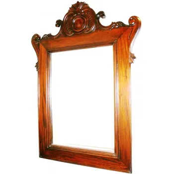 

Wall Mirror colonial mahogany wood with carved lines very classic. Measurements: 120x80x5 cm.