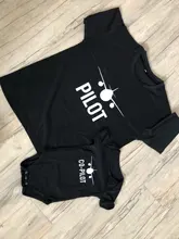 Ropa a juego para padres e hijos, camisas familiares a juego con aspecto divertido de Piloto/Co-piloto, regalo para bebé