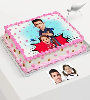 

Personalized Dad Girl Cartoon Printed Age Cake For Edible Sugar Paper-1