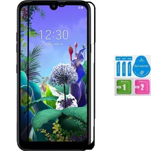 Protecteur d'écran complet en verre, noir, Compatible avec le KIT LG Q60=