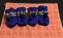 Zapatos para perros impermeables, botas de nieve antideslizantes para lluvia, gruesas y cálidas, para gatos pequeños, perros, cachorros, calcetines, 4 Uds.