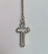 Collar con colgante gótico de Cruz hueca para hombre y mujer, collar de estilo callejero, Color plateado, regalo, joyería de cuello al por mayor