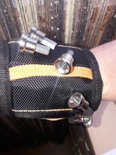 Geoeon-pulsera magnética multifunción de tela Oxford, bolsa de herramientas portátil, herramienta de muñeca para electricista, varias herramientas de fijación, D35