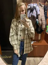 Oversized Shirts Clothing Tops Button Female Blouse Long-Sleeve Toppies Vintage Plus-Size