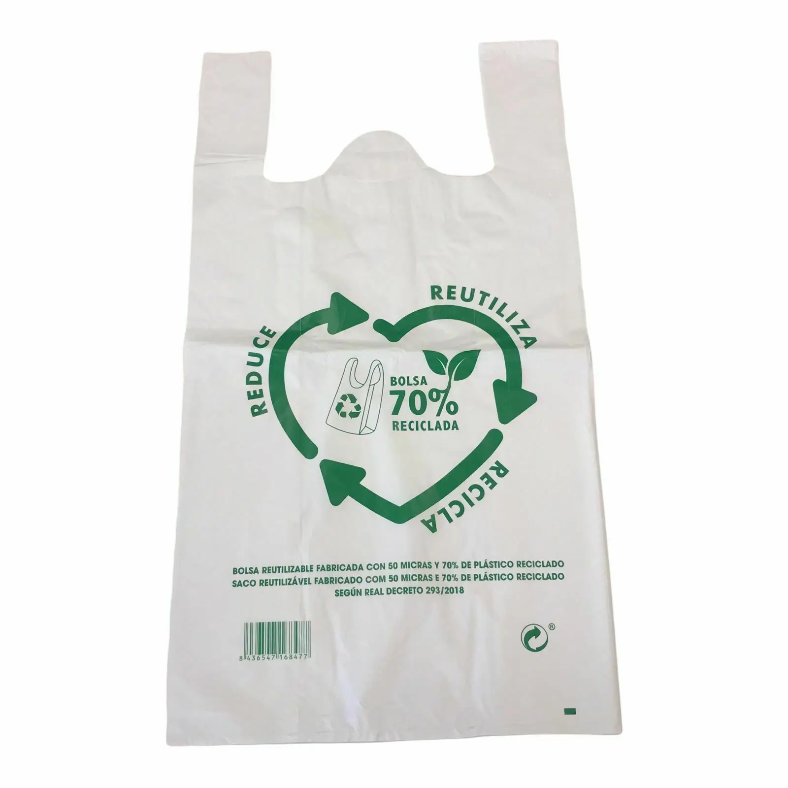 50 uds DE ASA BLANCAS REUTILIZABLE PLÁSTICO 70% RECICLADAS. 60X70 CM ENVIO 24Horas - AliExpress Maletas y bolsas