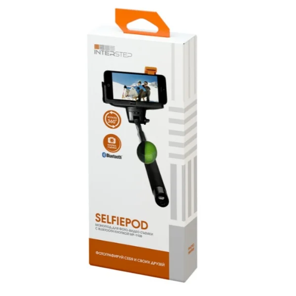 Монопод Interstep с Bluetooth кнопкой MP-110B(зелёный