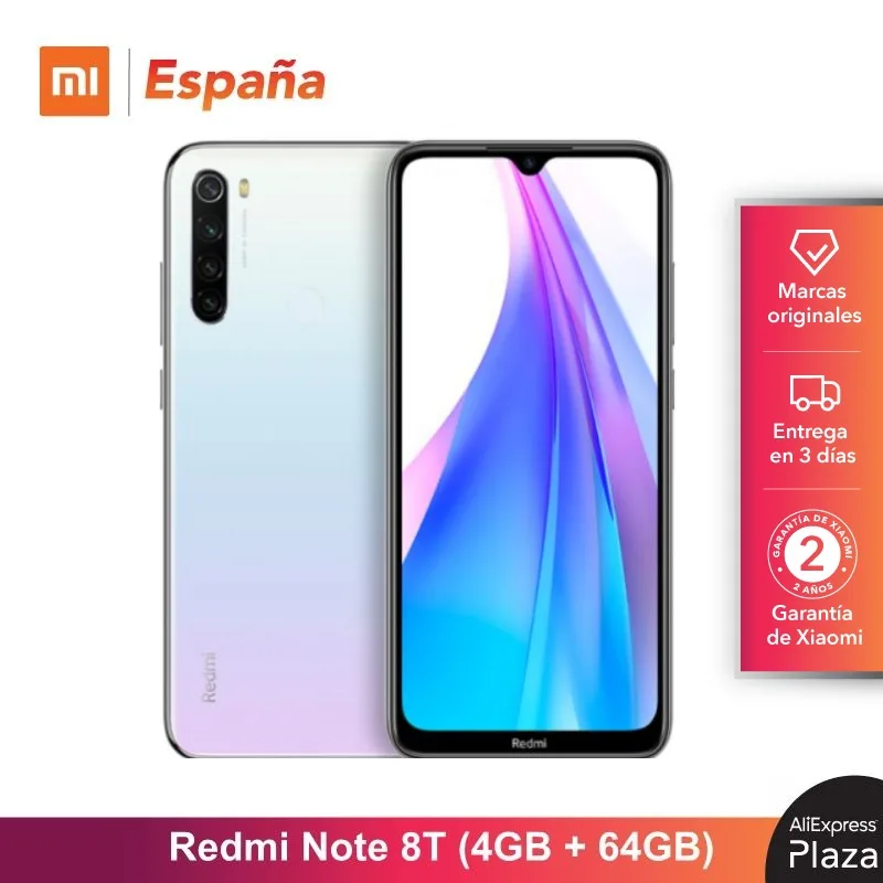  Xiaomi Redmi Note 8T (64GB ROM 4GB RAM 13MP Frontal Cámara Batería de 4000 mAh Android Nuevo Libre)