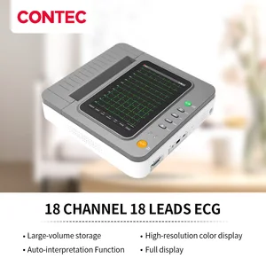 CONTEC E18M 10,1 "сенсорный полноцветный экран ЭКГ Цифровой 18 каналов 18 проводов ЭКГ/ЭКГ машина электрокардиограф