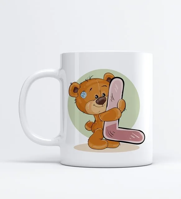 L письмо и милый плюшевый мишка изме Персонализированная фарфоровая кружка-чашка
