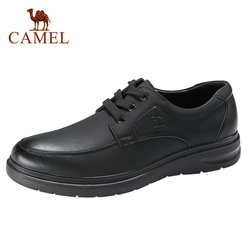 

CAMEL Men's Shoes Genuine Leather Casual Shoes Men Business Commuter Lightweight Textured Cowhide Cushioning Non-slip Footwear