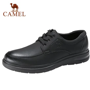 

CAMEL Men's Shoes Genuine Leather Casual Shoes Men Business Commuter Lightweight Textured Cowhide Cushioning Non-slip Footwear