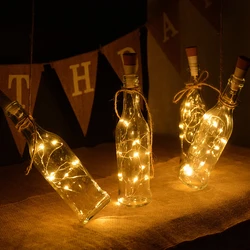 Fairy Lights Copper Wire LED String Lights Bottle Lamp Christmas Garland Indoor Bedroom Home Wedding Decoration Battery Powered
