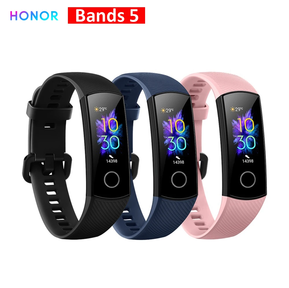 Global Versio huawei Honor Band 5 4, умный Браслет, умный браслет, шагомер, сенсорный экран, для плавания, сердечного ритма, сна, монитор