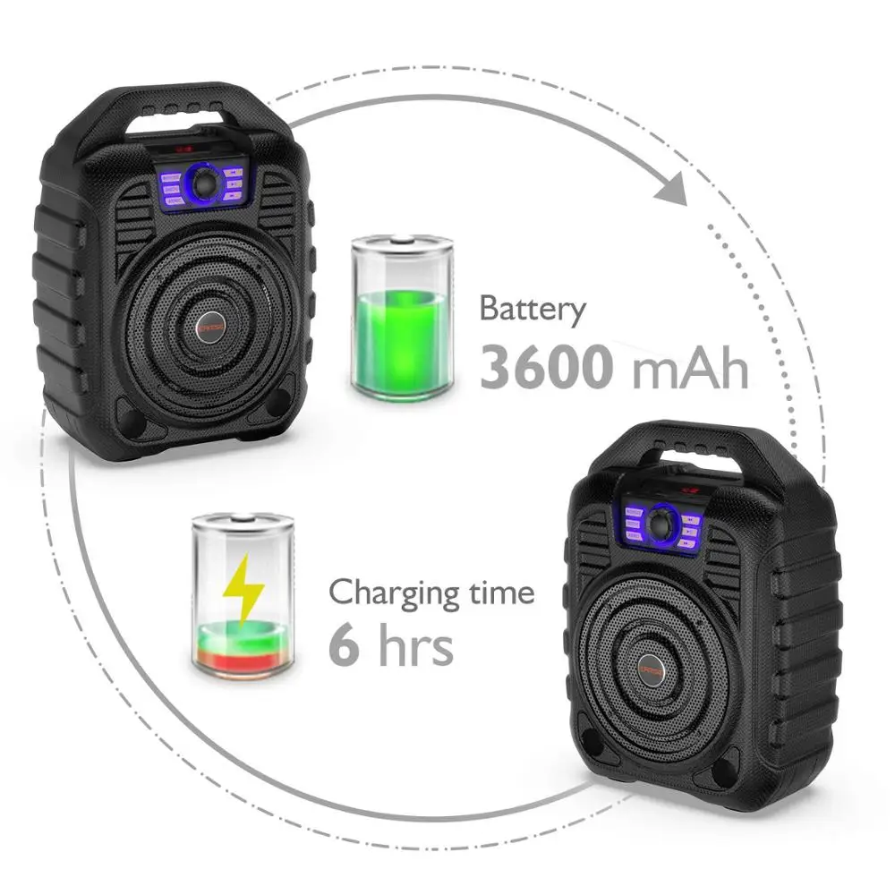 EARISE T26 Portable PA System Bluetooth Speaker & Wireless Microphone Karaoke Machine & FM Radio Au