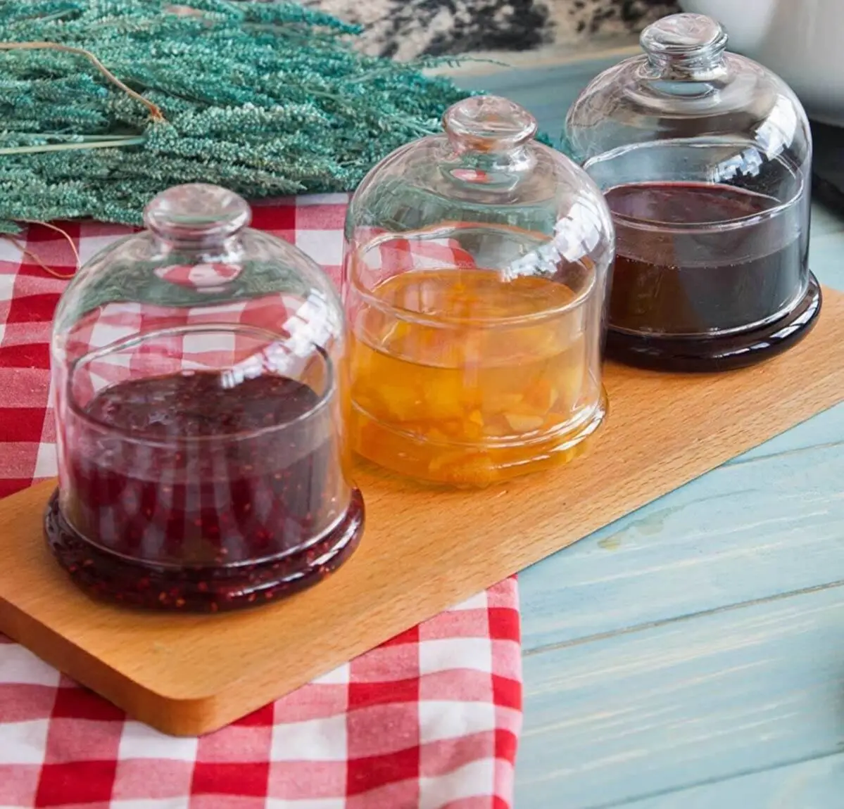 

Glass Breakfast Sugar Bowl with Lid Serving Wood Large Desert Plate Jar Set Dinnerware Tableware Kitchen Object Accessories Home